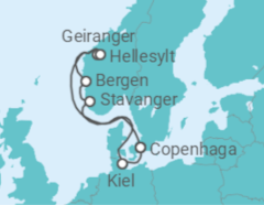 Itinerário do Cruzeiro Dinamarca, Noruega - Costa Cruzeiros
