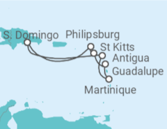 Itinerário do Cruzeiro Antígua E Barbuda, Martinique, Guadalupe, São Cristóvão E Neves, Sint Maarten - Costa Cruzeiros