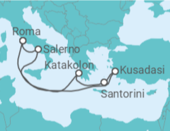 Itinerário do Cruzeiro Grécia, Turquia, Itália - Princess Cruises