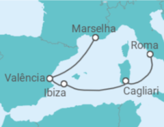 Itinerário do Cruzeiro Espanha, Itália - MSC Cruzeiros