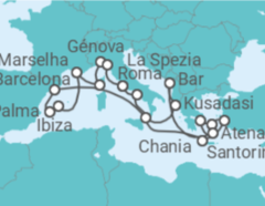 Itinerário do Cruzeiro Grécia, Itália, Espanha, França, Turquia - Princess Cruises