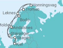 Itinerário do Cruzeiro Noruega - AIDA