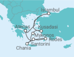 Itinerário do Cruzeiro Turquia, Grécia - Virgin Voyages
