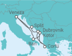 Itinerário do Cruzeiro Itália, Montenegro, Grécia, Croácia TI - Costa Cruzeiros