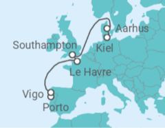 Itinerário do Cruzeiro Espanha, França, Reino Unido, Dinamarca TI - Costa Cruzeiros