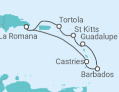 Itinerário do Cruzeiro Santa Lúcia, Barbados, Guadalupe, São Cristóvão E Neves, Ilhas Virgens Britânicas TI - Costa Cruzeiros
