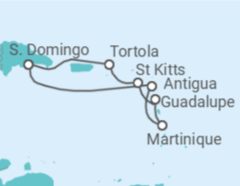 Itinerário do Cruzeiro Antígua E Barbuda, Martinique, Guadalupe, São Cristóvão E Neves, Ilhas Virgens Britânicas TI - Costa Cruzeiros