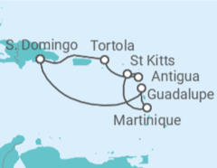 Itinerário do Cruzeiro Guadalupe, Martinique, São Cristóvão E Neves, Antígua E Barbuda, Ilhas Virgens Britânicas TI - Costa Cruzeiros