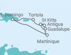 Itinerário do Cruzeiro Martinique, Guadalupe, São Cristóvão E Neves, Antígua E Barbuda, Ilhas Virgens Britânicas TI - Costa Cruzeiros
