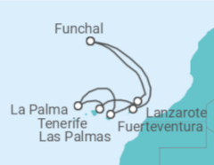 Itinerário do Cruzeiro Ilhas Canárias - MSC Cruceros