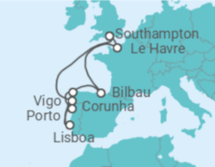 Itinerário do Cruzeiro Espanha, Portugal, França - Celebrity Cruises