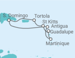 Itinerário do Cruzeiro São Cristóvão E Neves, Ilhas Virgens Britânicas, República Dominicana, Antígua E Barbuda, Martini... - Costa Cruzeiros