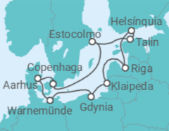 Itinerário do Cruzeiro Dinamarca, Alemanha, Polónia, Lituânia, Letónia, Finlândia, Estónia, Suécia - MSC Cruzeiros