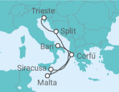 Itinerário do Cruzeiro Grécia, Malta, Croácia TI - Costa Cruceros