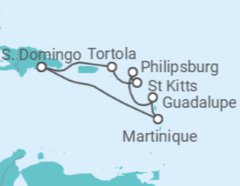 Itinerário do Cruzeiro Martinique, Guadalupe, Sint Maarten, São Cristóvão E Neves, Ilhas Virgens Britânicas TI - Costa Cruzeiros