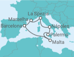 Itinerário do Cruzeiro Malta, Espanha, França, Itália - MSC Cruceros