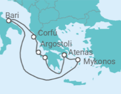 Itinerário do Cruzeiro Horizonte Grego 2027 - MSC Cruceros