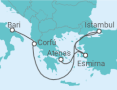 Itinerário do Cruzeiro Turquia, Grécia - MSC Cruceros