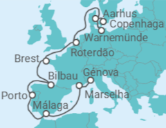 Itinerário do Cruzeiro Dinamarca, Alemanha, Holanda, França, Espanha, Portugal - MSC Cruzeiros