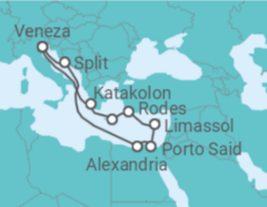 Itinerário do Cruzeiro Grécia, Chipre, Egito, Croácia TI - com voo - MSC Cruceros