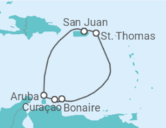 Itinerário do Cruzeiro Ilhas Virgens Americanas, Bonaire, Santo Eustáquio e Saba, Curaçao, Aruba - Royal Caribbean