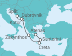 Itinerário do Cruzeiro Grécia, Montenegro, Croácia - Costa Cruzeiros