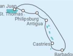 Itinerário do Cruzeiro Porto Rico, Ilhas Virgens Americanas, Sint Maarten, Antígua E Barbuda, Santa Lúcia - Princess Cruises