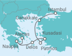 Itinerário do Cruzeiro Grécia, Turquia - Ponant