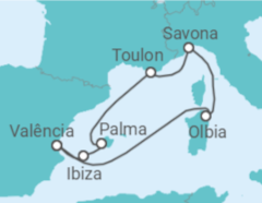 Itinerário do Cruzeiro Itália, Espanha, França - Costa Cruceros