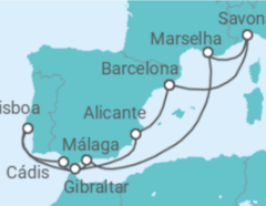Itinerário do Cruzeiro Gibraltar, Espanha, França, Itália, Portugal TI - Costa Cruzeiros