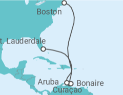 Itinerário do Cruzeiro Curaçao, Bonaire, Santo Eustáquio e Saba, Aruba TI - Celebrity Cruises