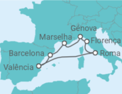 Itinerário do Cruzeiro França, Itália, Espanha - MSC Cruzeiros