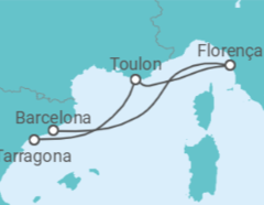 Itinerário do Cruzeiro França, Itália TI - Corazul Cruceros