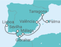 Itinerário do Cruzeiro Espanha, Gibraltar TI - AIDA
