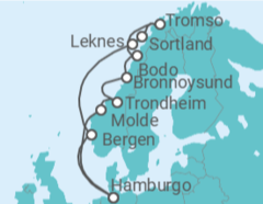 Itinerário do Cruzeiro Noruega TI - AIDA