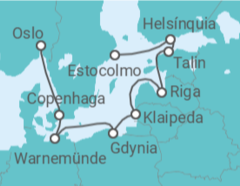 Itinerário do Cruzeiro Dinamarca, Alemanha, Polónia, Lituânia, Letónia, Estónia, Finlândia, Suécia TI - MSC Cruzeiros