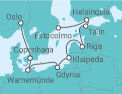 Itinerário do Cruzeiro Dinamarca, Alemanha, Polónia, Lituânia, Letónia, Estónia, Finlândia, Suécia - MSC Cruzeiros
