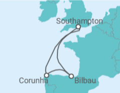 Itinerário do Cruzeiro Espanha - Disney Cruise Line
