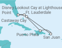 Itinerário do Cruzeiro Porto Rico - Disney Cruise Line