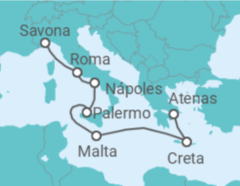 Itinerário do Cruzeiro Itália, Malta, Grécia - Costa Cruceros