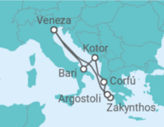 Itinerário do Cruzeiro Montenegro, Grécia, Itália - Costa Cruzeiros