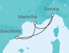 Itinerário do Cruzeiro Espanha, França - Costa Cruceros