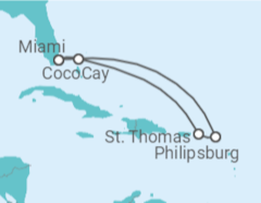 Itinerário do Cruzeiro Sint Maarten, Ilhas Virgens Americanas - Royal Caribbean