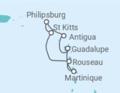 Itinerário do Cruzeiro Guadalupe, Antígua E Barbuda, Sint Maarten, São Cristóvão E Neves - MSC Cruzeiros