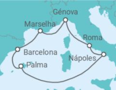 Itinerário do Cruzeiro Espanha, Itália, França - Costa Cruzeiros