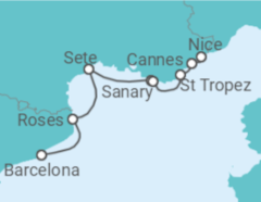 Itinerário do Cruzeiro França - Seadream Yacht Club