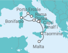 Itinerário do Cruzeiro Itália, França - Seadream Yacht Club