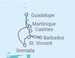 Itinerário do Cruzeiro Santa Lúcia, Barbados, São Vicente E Granadinas, Martinique - MSC Cruzeiros