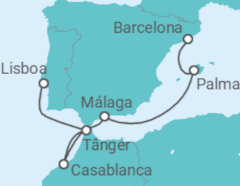 Itinerário do Cruzeiro De Barcelona a Lisboa 2027 - Royal Caribbean