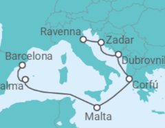 Itinerário do Cruzeiro Croácia, Grécia, Malta, Espanha - Royal Caribbean